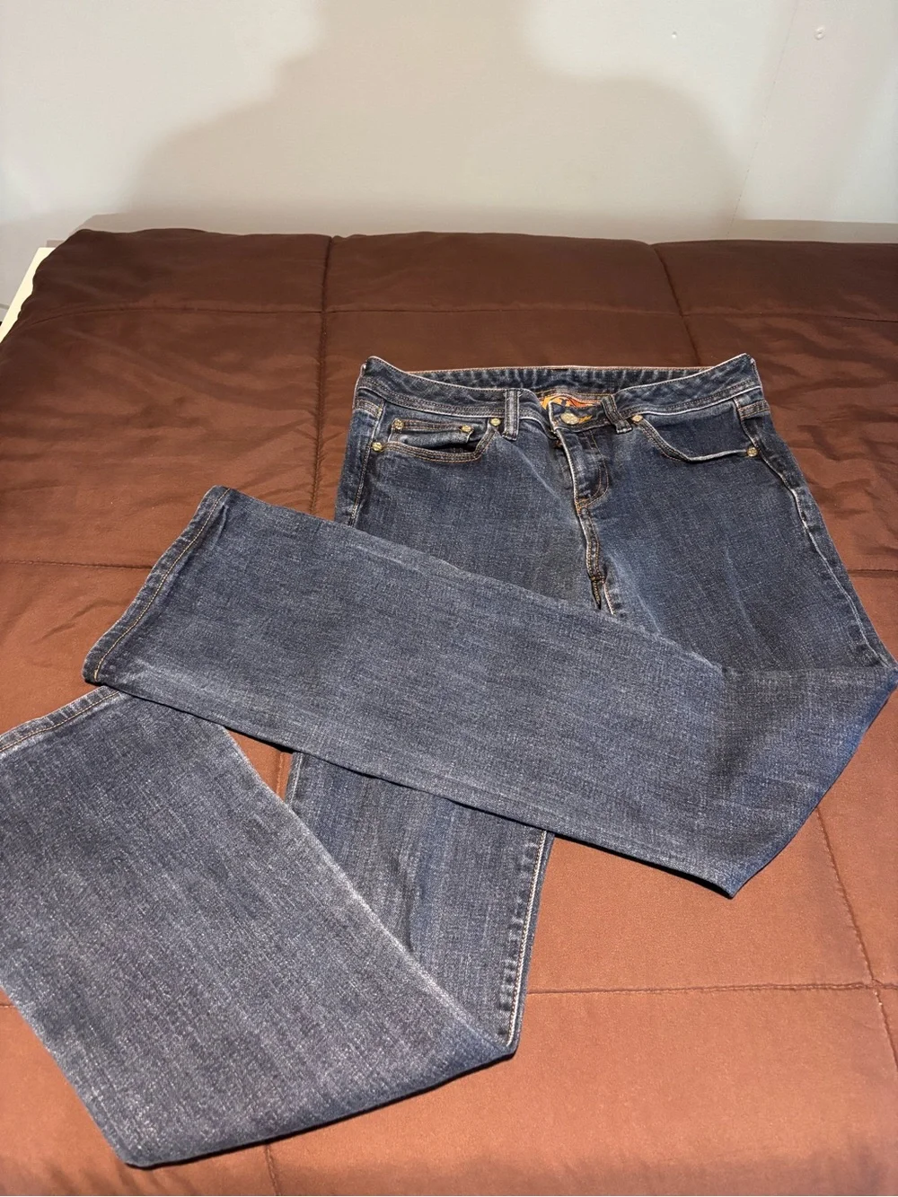 Tory Burch “Classic Tory” Bootcut Jeans with Gold Rivets